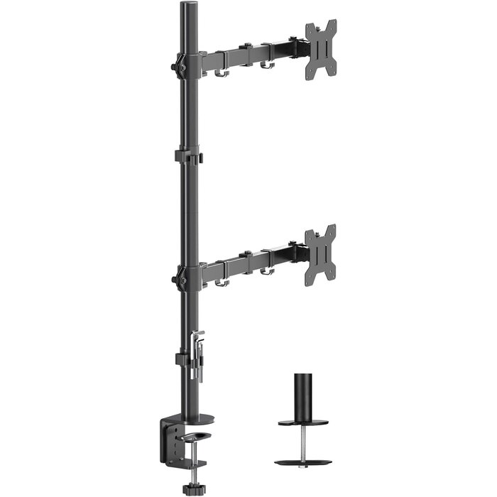 Support double moniteur articulé, mât 80cm - 34% de remise