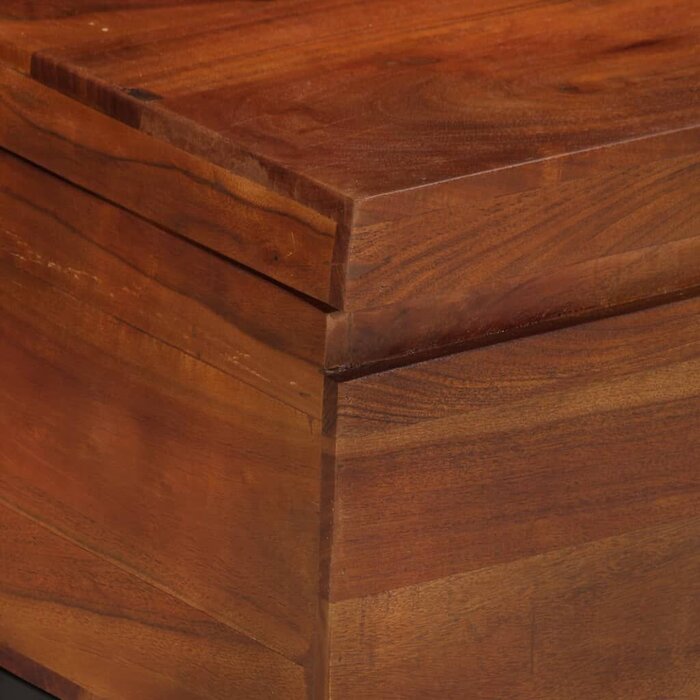 Coffre de rangement en bois d'acacia massif - 110x35x41 cm - 35% de remise
