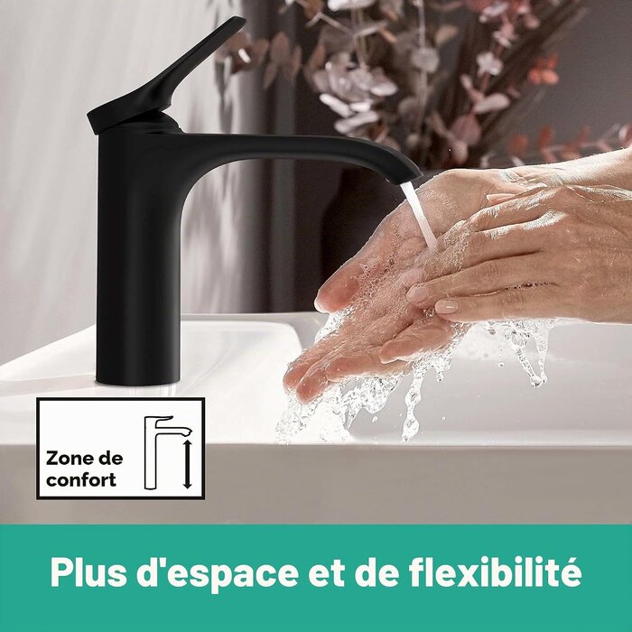 Mitigeur de lavabo noir mat 110 avec tirette - 35% de remise