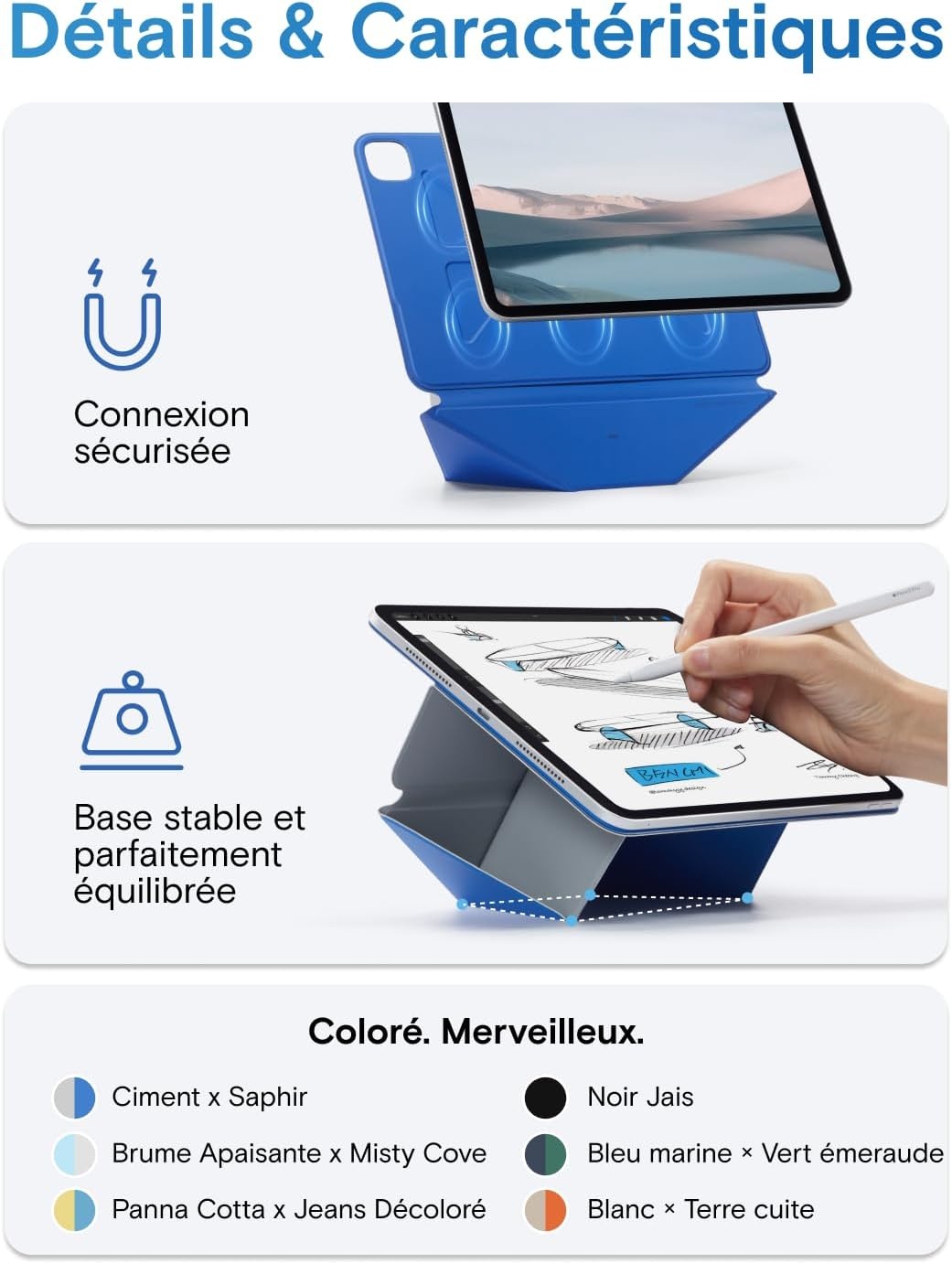 Étui Folio pour iPad Pro 13" - 20 angles de vue - 34% de remise