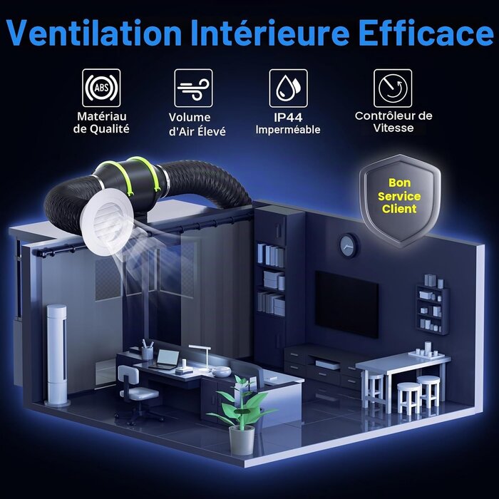 Ventilateur de conduit 100 mm avec variateur - 34% de remise
