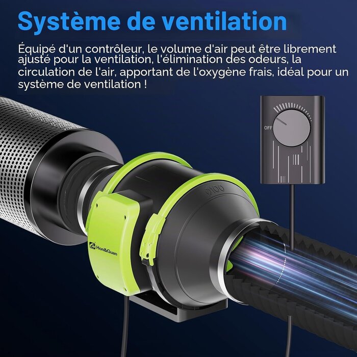 Ventilateur de conduit 100 mm avec variateur - 34% de remise