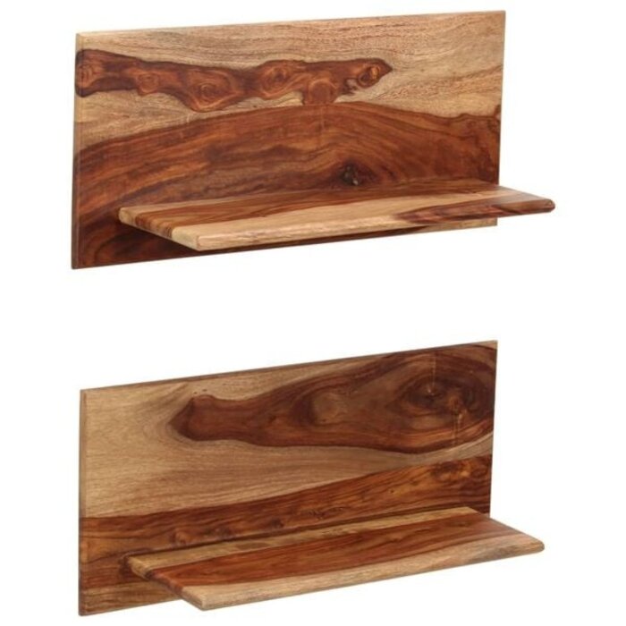 Lot de 2 étagères en acacia massif - 59x26x20 cm - 34% de remise
