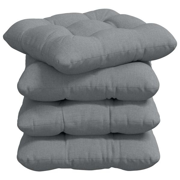 Lot de 4 coussins d'assise gris clair 45x45 cm - 33% de remise