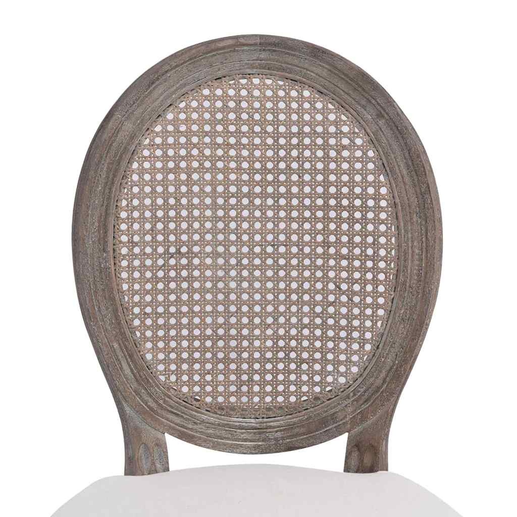 Lot de 2 chaises en tissu crème et dossier rotin - 30% de remise