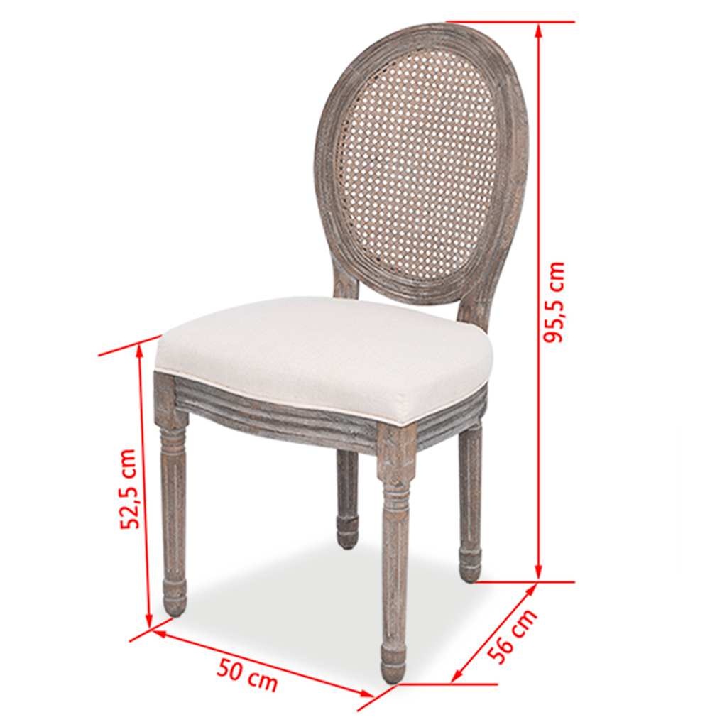Lot de 2 chaises en tissu crème et dossier rotin - 30% de remise