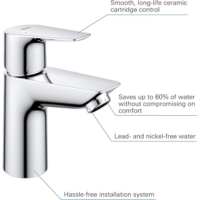 Mitigeur de lavabo 15 cm chromé - 34% de remise