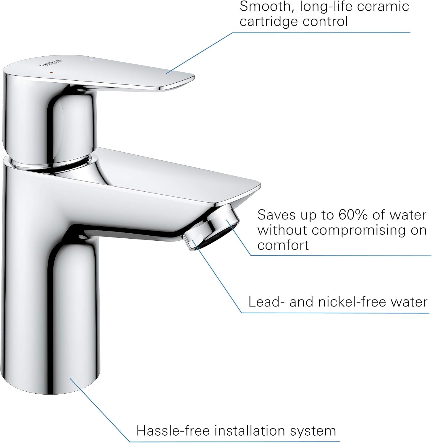 Mitigeur de lavabo 15 cm chromé - 34% de remise