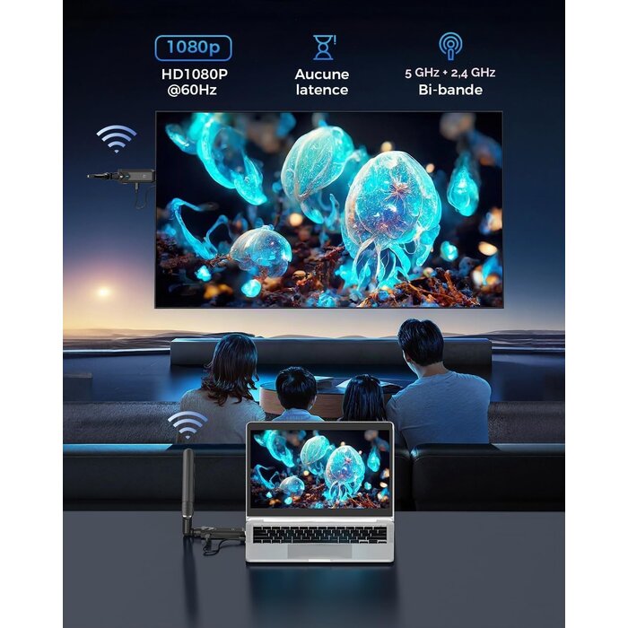 Transmetteur HDMI Sans Fil 5G 400m - 35% de remise - État déballé