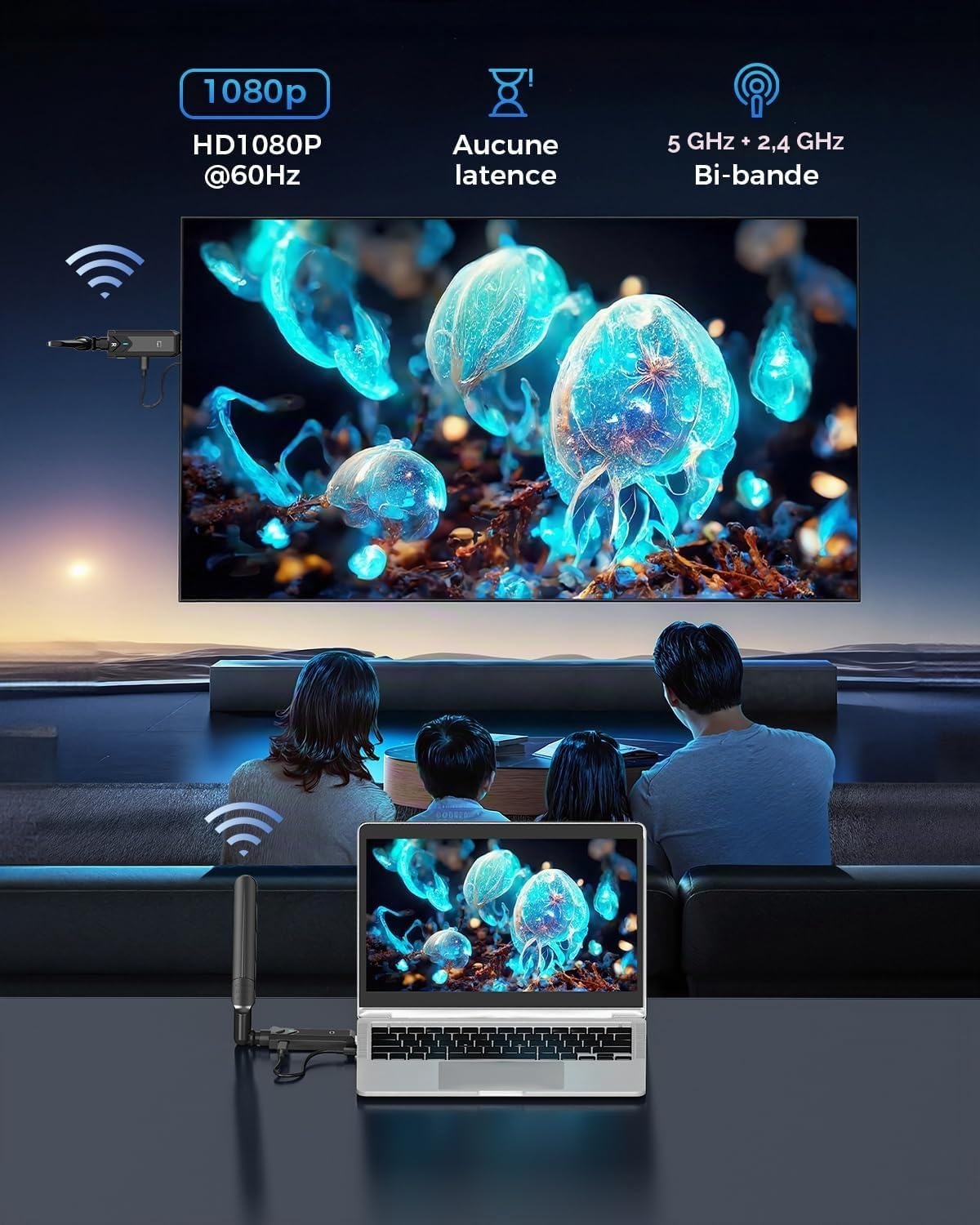 Transmetteur HDMI Sans Fil 5G 400m - 35% de remise - État déballé