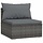 Banc central de jardin en poly rotin gris - 34% de remise