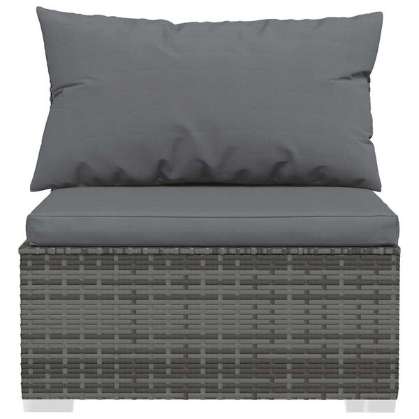 Vidaxl Banc central de jardin en poly rotin gris - 34% de remise