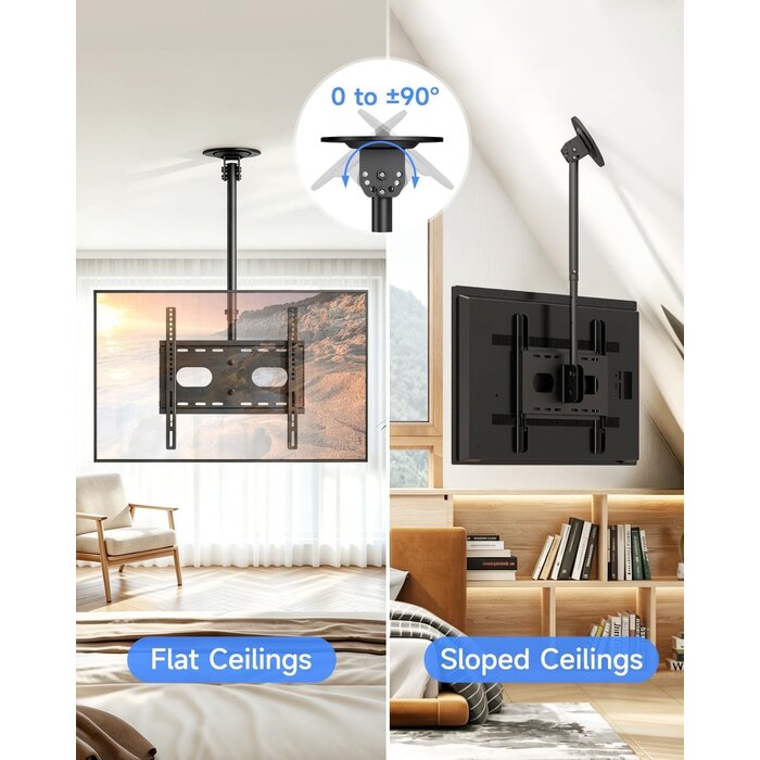 Support plafond TV 26-49 pouces réglable et rotatif - 33% de remise