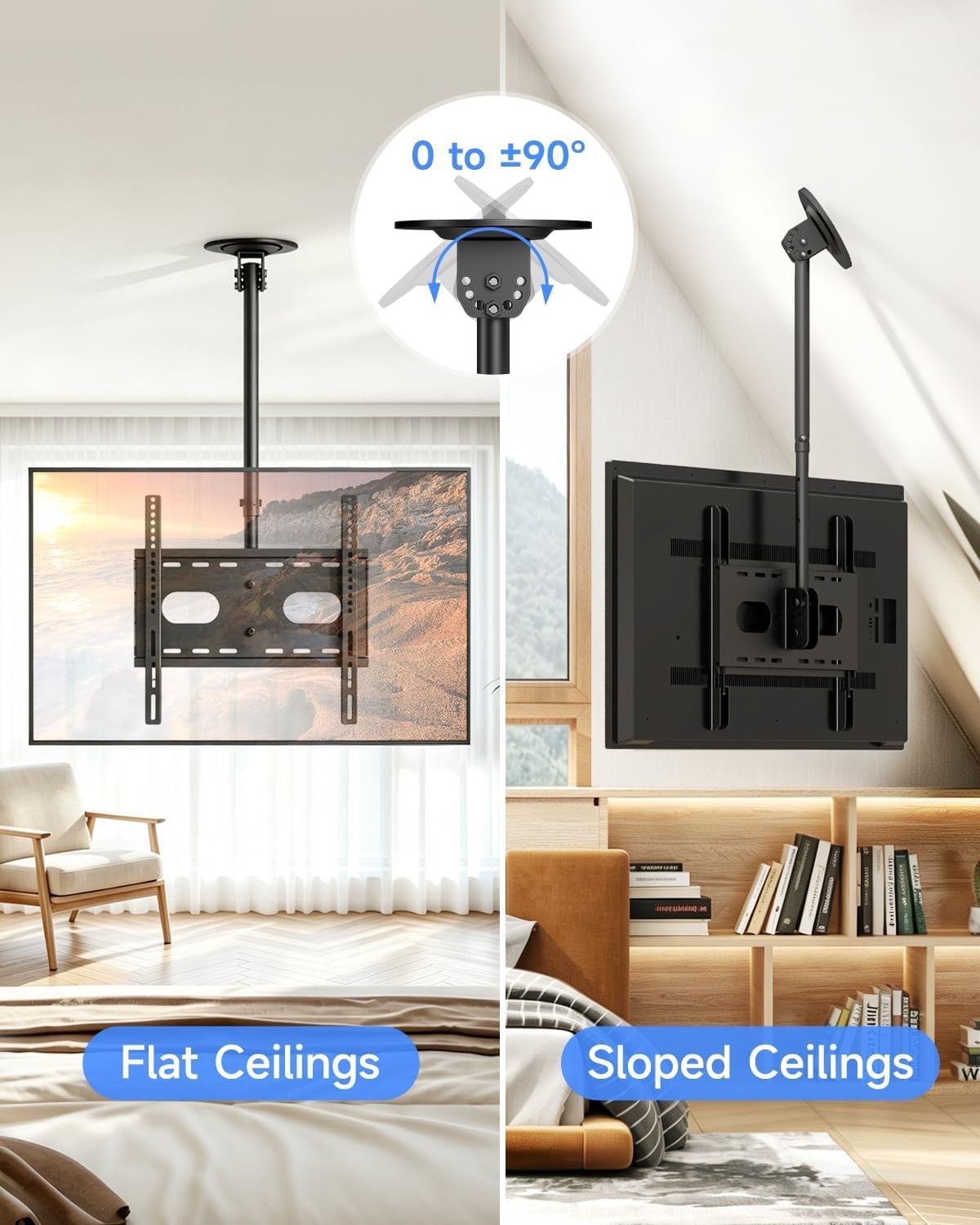 Support plafond TV 26-49 pouces réglable et rotatif - 33% de remise