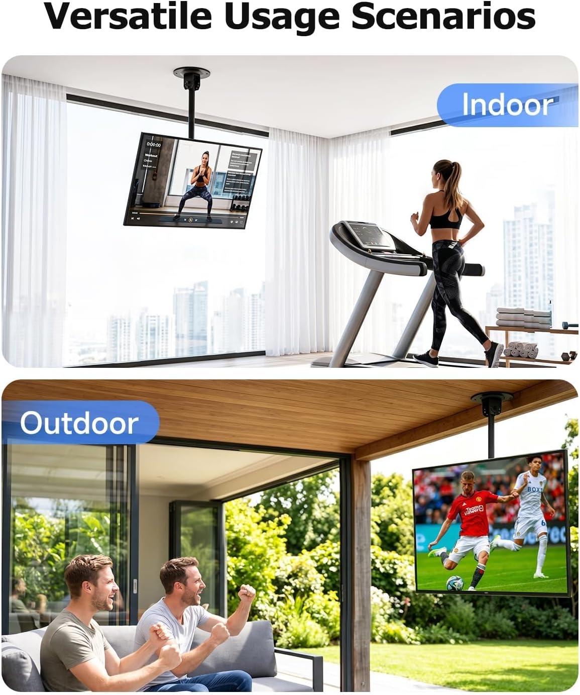 Support plafond TV 26-49 pouces réglable et rotatif - 33% de remise