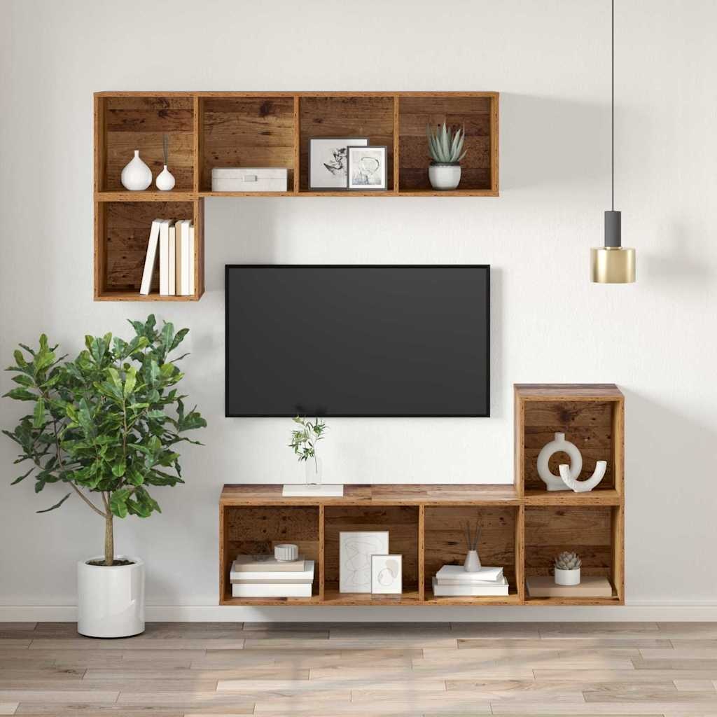 Vidaxl Meuble TV mural aspect bois ancien 34% de remise