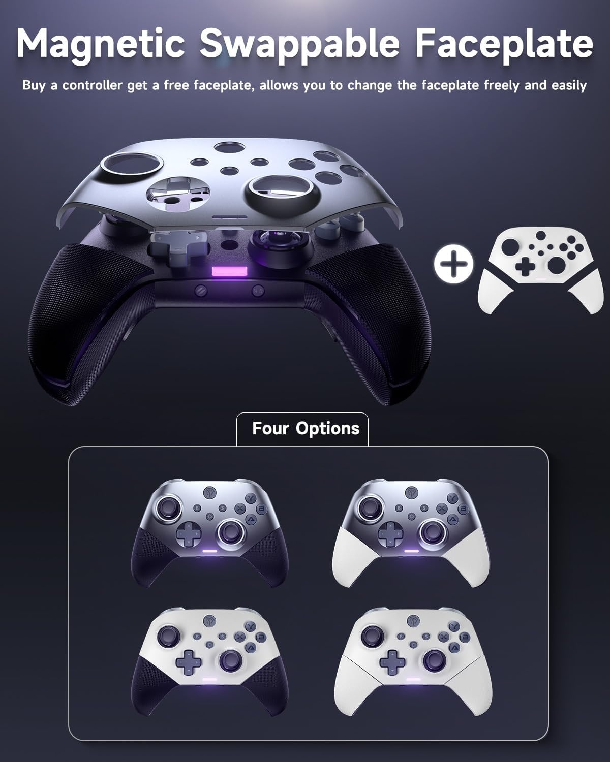 Manette sans fil multiplateforme violette - 27% de remise
