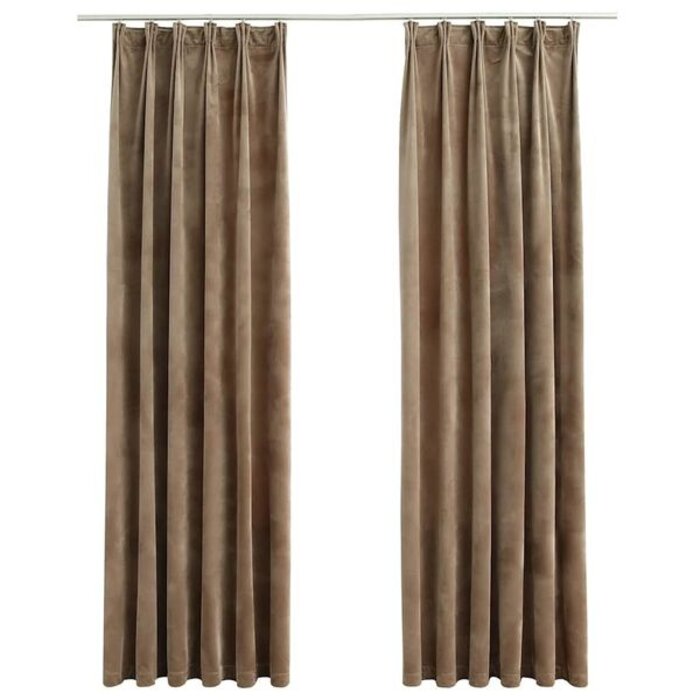 Vidaxl Rideaux occultants en velours beige 140x225cm - Lot de 2 - 33% de remise