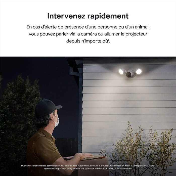 Caméra de surveillance extérieure avec projecteur - 35% de remise