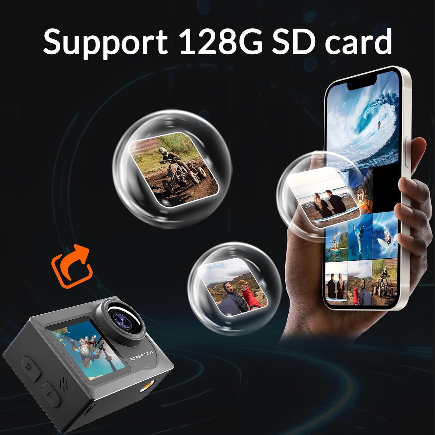 Caméra d'Action 4K 60FPS Étanche - 28% de remise
