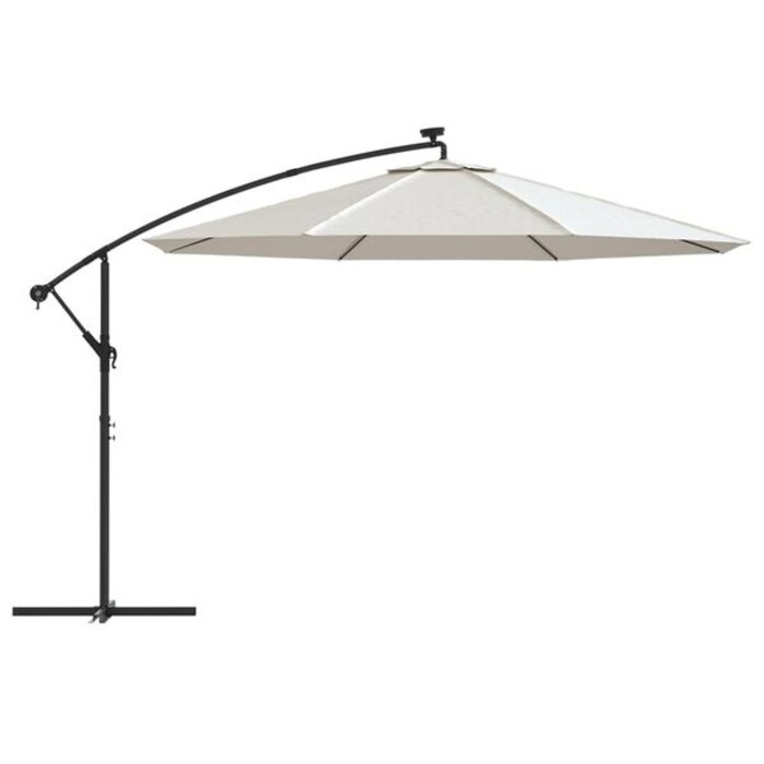 Vidaxl Parasol déporté 350cm LED couleur sable - 35% de remise