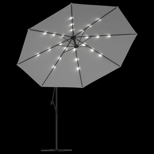 Vidaxl Parasol déporté 350cm LED couleur sable - 35% de remise
