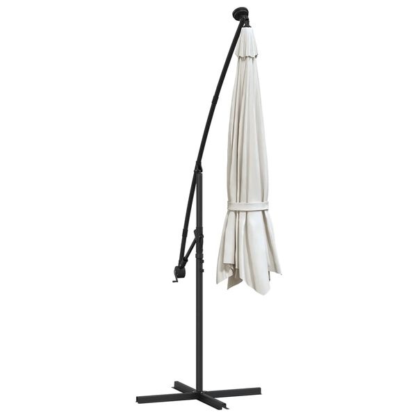 Vidaxl Parasol déporté 350cm LED couleur sable - 35% de remise