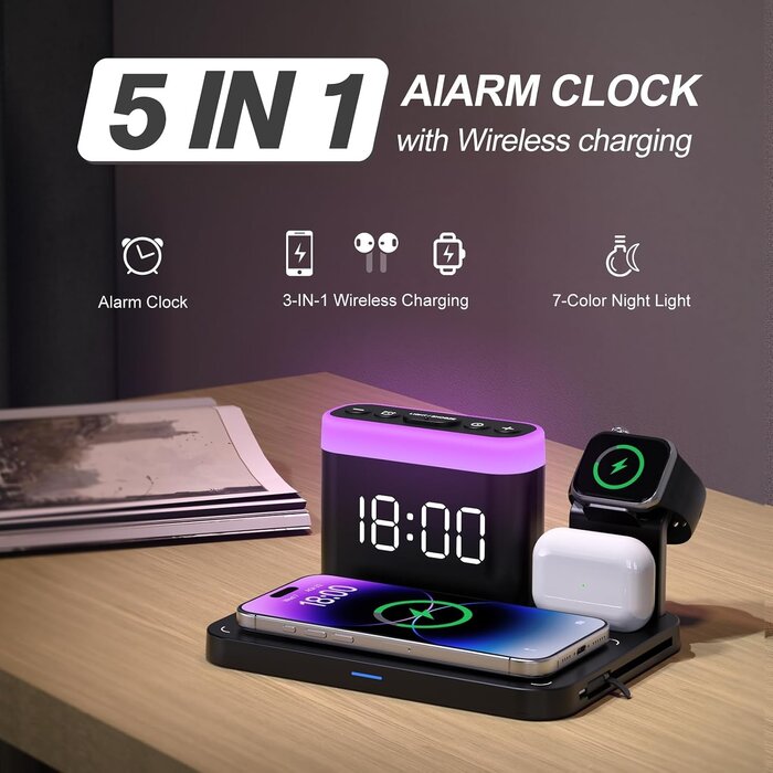 Station de charge 3-en-1 multifonction - Noir - 33% de remise