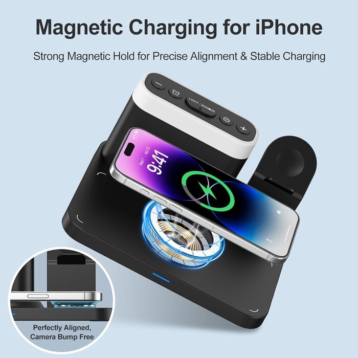 Station de charge 3-en-1 multifonction - Noir - 33% de remise
