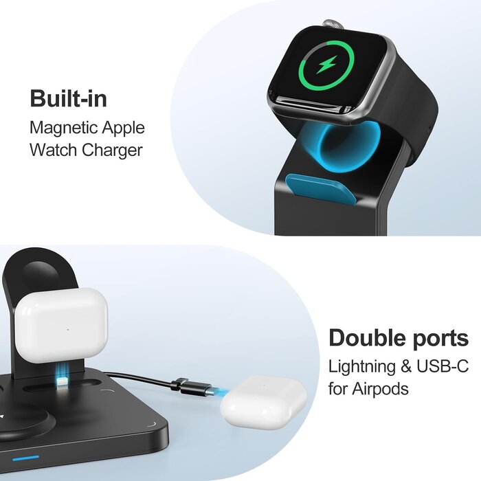 Station de charge 3-en-1 multifonction - Noir - 33% de remise