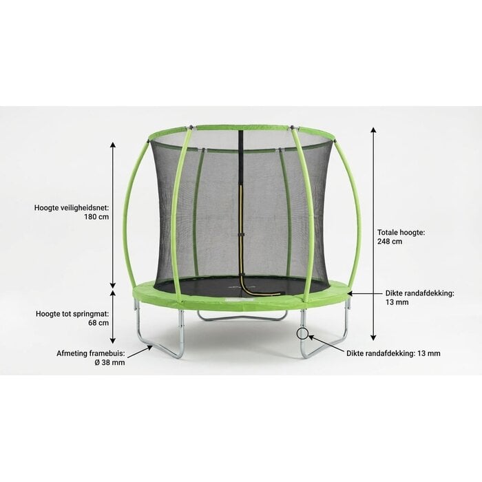 Trampoline 305 cm Vert/Noir - Sécurisé et robuste - 35% de remise