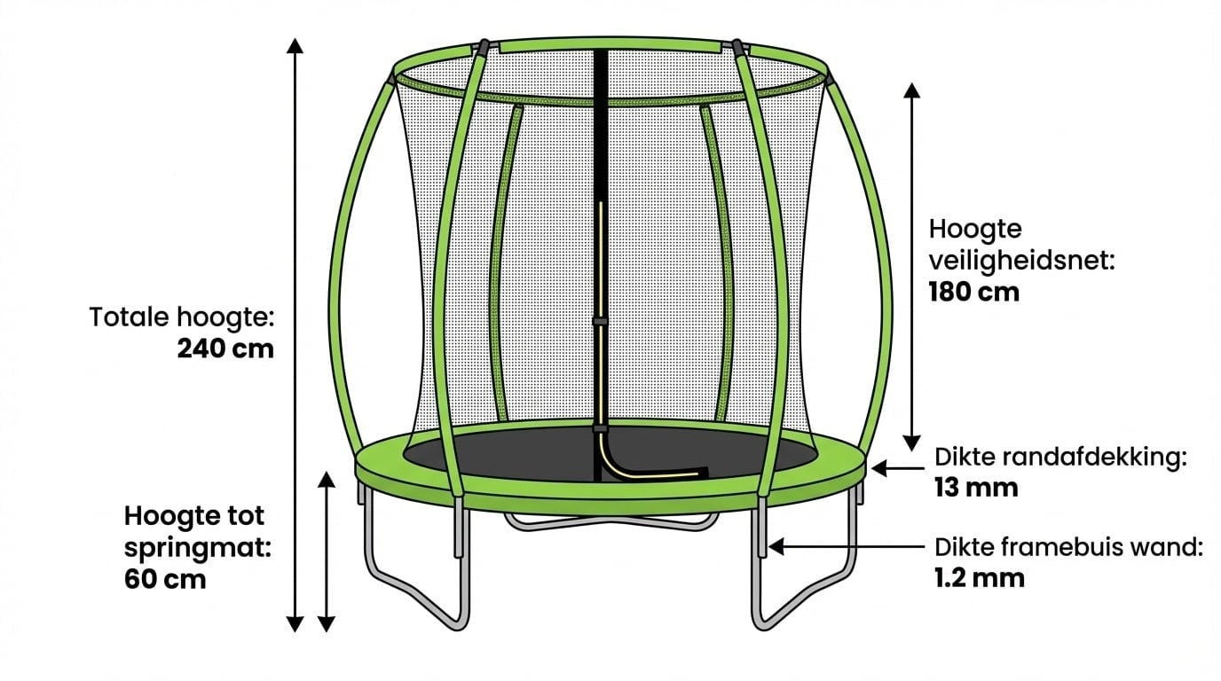 Trampoline rond 244 cm avec filet de sécurité - 25% de remise