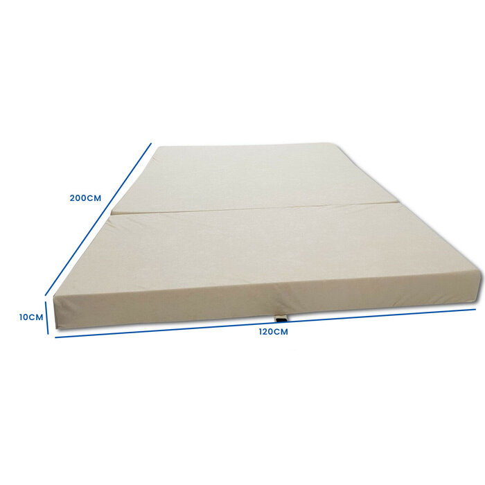 Matelas pliable 120x200x10 cm - Crème - 25% de remise