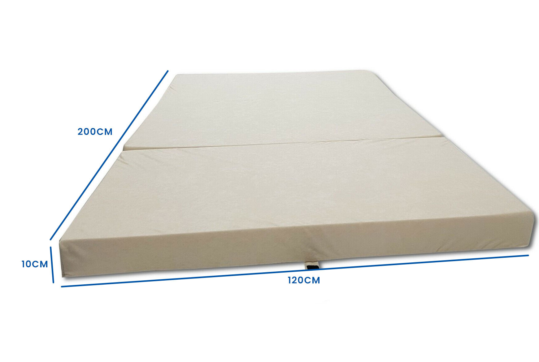 Matelas pliable 120x200x10 cm - Crème - 25% de remise