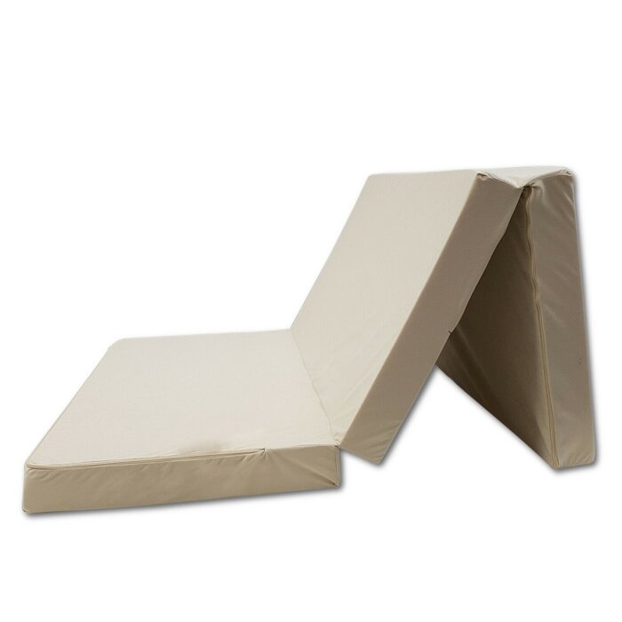 Matelas pliable 120x200x10 cm - Crème - 25% de remise