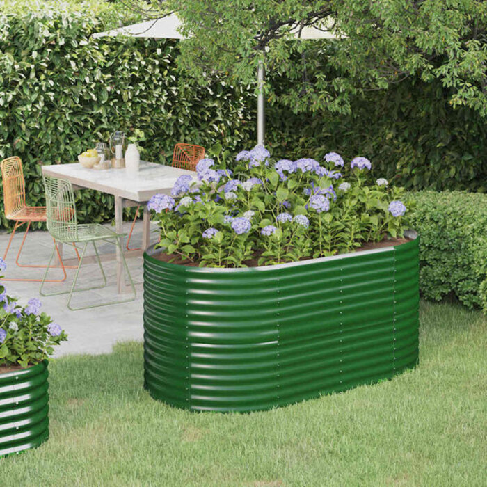 Jardinière surélevée en acier vert 152x80x68 cm - 34% de remise
