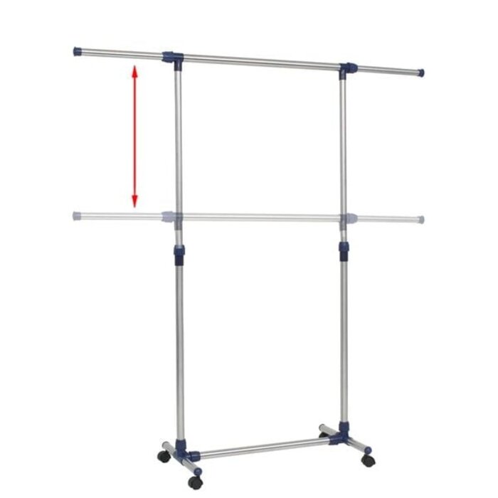 Portant à vêtements réglable en acier inoxydable - 33% de remise