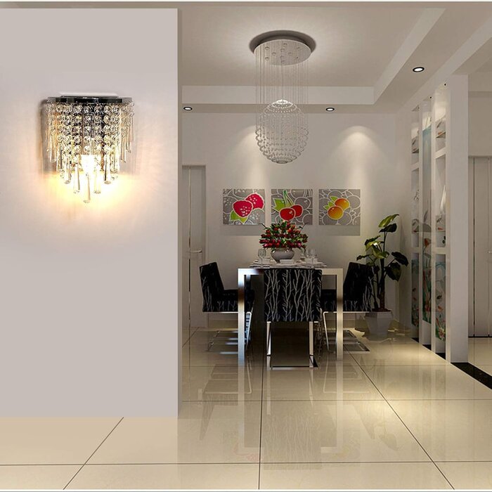Applique murale cristal K9 anneau chromé - 31% de remise