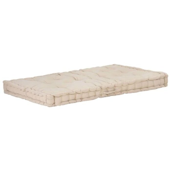 Coussin de sol pour palette 120x80 cm beige - 35% de remise