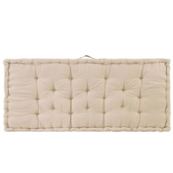 Coussin de sol pour palette 120x80 cm beige - 35% de remise