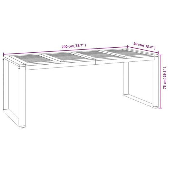 Table de jardin bois acacia 200x90 cm - 35% de remise