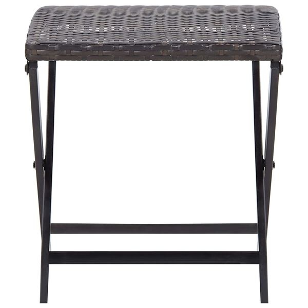 Tabouret pliant en résine tressée marron - 33% de remise