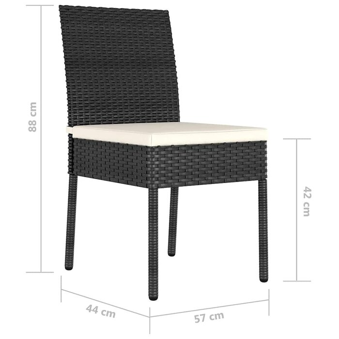 Set de 2 chaises de jardin en rotin noir - 34% de remise