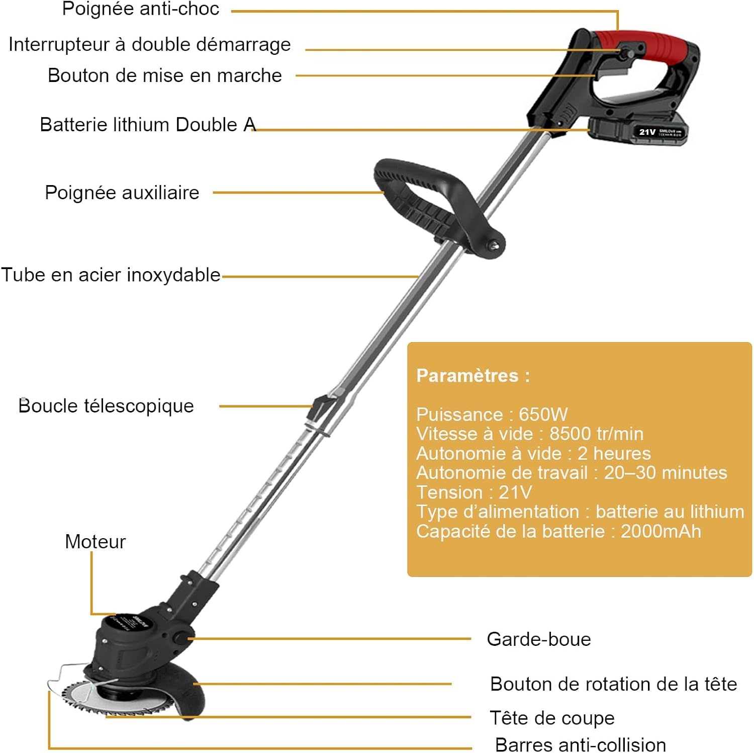 Coupe-bordures sans fil 24V télescopique : 34% de remise sur votre jardinage