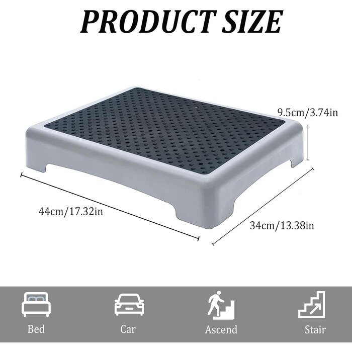 Marchepied antidérapant pour seniors - 44x34cm - 200kg - 32% de remise