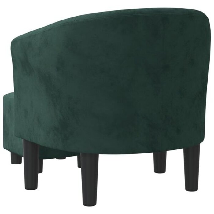 Fauteuil cabriolet et repose-pieds velours vert foncé - 35% de remise