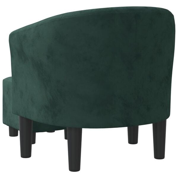 Fauteuil cabriolet et repose-pieds velours vert foncé - 35% de remise