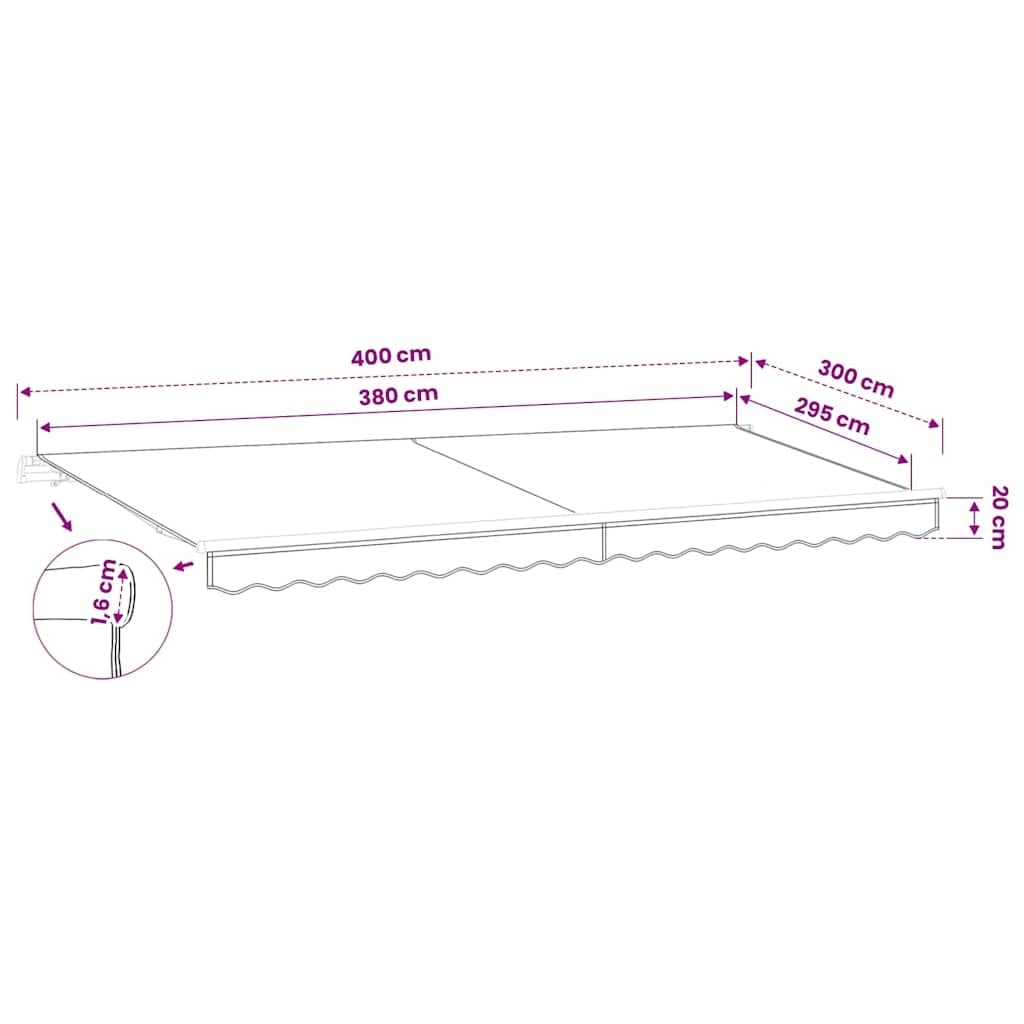 Toile de rechange pour store banne beige 400 x 300 cm - 34% de remise