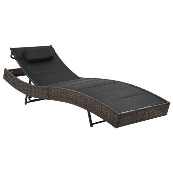 Bain de soleil rotin et textilène 213x70cm - 35% de remise