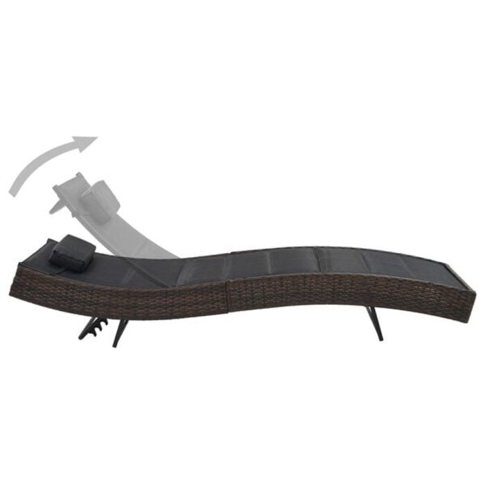 Bain de soleil rotin et textilène 213x70cm - 35% de remise